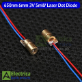 2 pcs 650nm 6mm 3V 5mW Laser Dot Diode Laser Diode for Arduino DIY STEM Projects Laser Head Diode Dot Module by Electrica. 