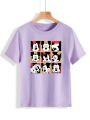 Mickey Mouse Faces Printed Cotton Half Sleeves O Neck T Shirt For Women. 