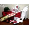Pack of 8 - Cricket Kit For Adults (Hard Ball Bat + Hard Ball + Gloves + Cricket Kit Bag + Helmet + Leg Pads + Armgard + Thigh Pads). 