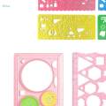 7Pcs Geometric Drawings Templates DIY Crafts for School Building Studying. 