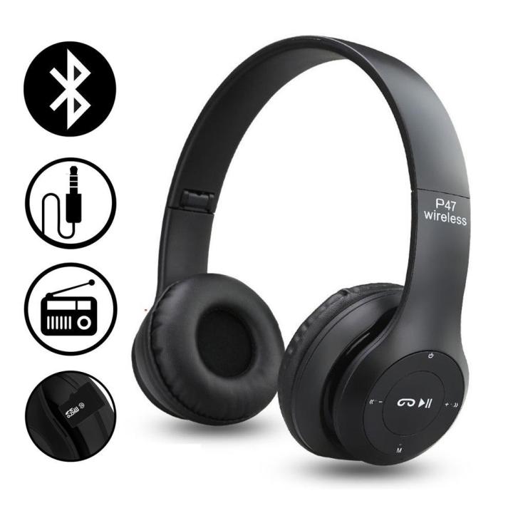 P47%20Wireless%20Bluetooth%20Headphones%205.0+EDR%20supports%20TF%20Card/%20FM%20Stereo%20Radio%20MP3%20player%20-%20Image%204