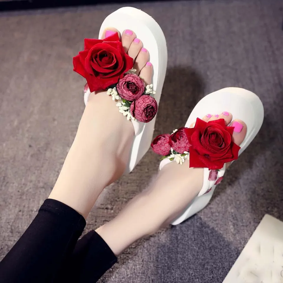 Floral flip flop hotsell