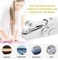 Mini Handy Stitch Machine - Portable Battery Operated Sewing Machine for Fabric, Clothing & Home Use | Handy Stitch Stapler for Travel & Quick Repairs | DIY Lightweight Sewing Tool for Adults & Kids - White Color. 