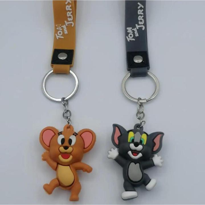 Pack of 2 TOM AND JERRY SOFT SILCONE MADE KEYCHAIN FOR BOYS AND GIRLS ...
