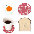 3PCS Set Cute Coasters for Desk Heat-resistant Cartoon Soft Table Mat Set Non-slip Drinks Cup Pad Kawaii Desk Accessories Decor. 
