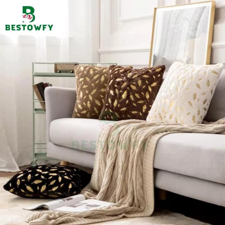 Super Soft Square Faux Throw Fur Cushion Cover Home Plush Pillow Case Sofa Throw Pillow Cover Bed Room Pillowcase Pillows Car Seat Decor Feather Cushion Case
