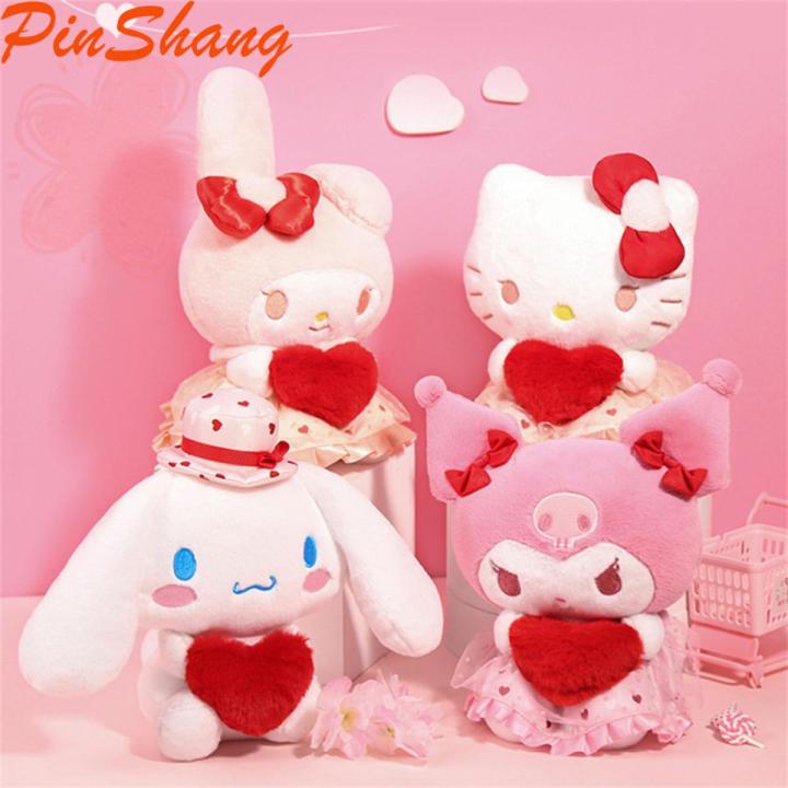 PinShang Sanrio Cartoon Plush Doll Soft Stuffed Cinnamoroll Kuromi Anime Plushie Toys