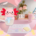 Crochet Kit DIY Salamander Crochet Kit with Knitting Yarn Needles Plush Doll Easy(Pink). 