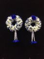 Artificial Hand Gajra / Bangles / kangan Dark Blue & offwhite colour with latkon.. 