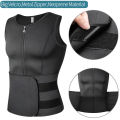 Men Neoprene Sauna Zipper Waist Trainer Corset Vest Belly Trimmer Compression Body Shaper Shirts Slimming Belt Faja Shapewear. 