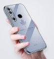 For Infinix Hot 8 Back Cover Luxury 6D Plating Maple Leaf Side Pattern Soft Silicone Square Mobile Phone Case. 