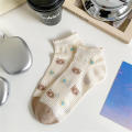Summer Womens Cotton Short Socks Mesh Breathable Thin Section Air Conditioning Socks Cute Animal Plants Sock Slippers. 