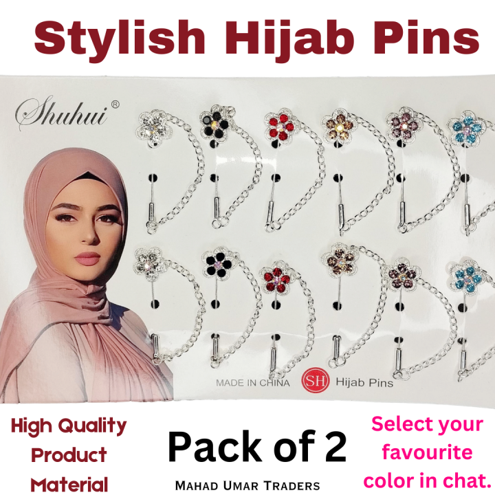 12x Muslim Scarf Hijab Clip Pearl Scarf Brooch Pin Shawl Scarf Head Scarf Holder