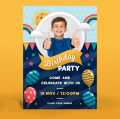Pack of 5 Birthday Invitation card, Editable Birthday Party Invitations,. 