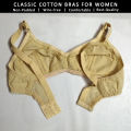 Best Quality Non Padded Bras for Women with Lace Decoration Casual Bras for Girls Adjustable Inner Wear Ladies Brassiere for C and D Cups Comfortable Brazzer in Beige 34 to 50 Size Bra Available Under Garments for Girls and Womens. 