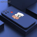 Hontinga for Realme C12/C25/C25S/Narzo 20/Narzo 30A Case Cartoon We Bare Bears Panda Grizzly Phone Case Square Edge Pattern Liquid Silicone Cases Full Cover Camera Case. 