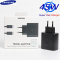 Samsung S23 Ultra Usb Type C 45w Original Super Fast Charge Charger PD Wall Power Adapter Cable For Galaxy S21 S20 FE Note10Plus. 