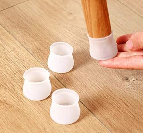 (Pack Of 8 Pcs) Table Chair Leg Silicone Cap Pad Furniture Non Slip Feet Cover Floor Protector Foot Bottom Pads Caps Rubber Home Decor And Wear Resistant Protective Covers Socks Protectors Round Cups Reusable Protection From Scratching
