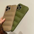 Vintage Olive Green Wave Shape Phone Case For iPhone 13 12 11 Pro Xs Max X Xr 7 8 Plus Shockproof Soft Silicone Back Cover. 