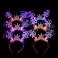 1PC 2025 Happy New Year LED Light Up Headband Creative Bow Crown Hair Hoop Flashing Hair Band Christmas New Year's Eve Party Photo Props. 