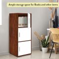 3-Tier Wood Cupboard Wood Almirah 3 Shelves With Door Storage Cabinet, Cupboard Almari. 