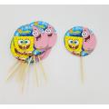SPONGEBOB SQUAREPANTS THEME CUPCAKE TOPPER - PACK OF 10 CUPCAKE TOPPERS - SPONGEBOB SQUAREPANTS CUPCAKE TOPPERS. 