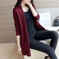 New Women Basic Knit Cardigan Outwear Slim Fit Long Sleeve Open Front Sweater, Solid Color. 