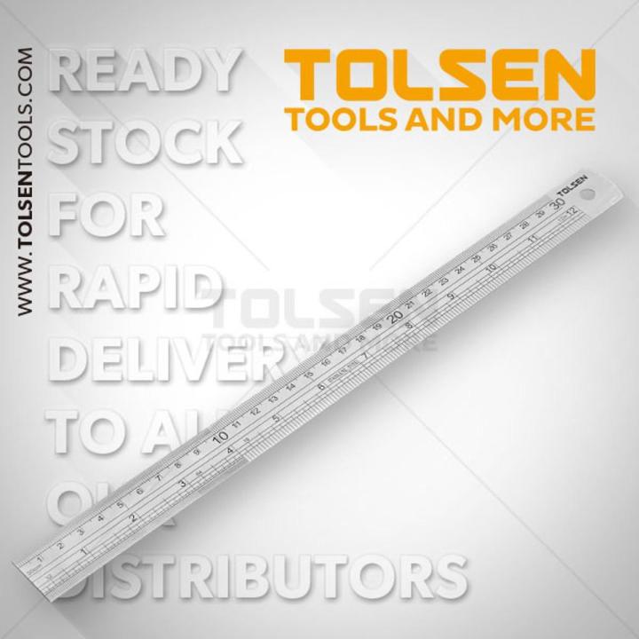 Tolsen Stainless Steel Ruler Metric And Inch Size 12 Inch Width 25mm Thickness 1.0mm - 35026 - AT