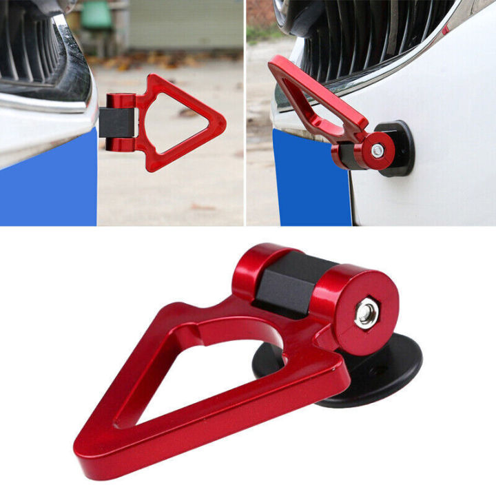 Decorative / Dummy Towing Hook Front Side Fitting Plastic Material Universal Fitting Red Standard Quality Blister Pack Triangle Shape