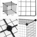 Jsrack Metal Wire Cube Storage 4 Cubes Rack Modular Storage Shelf Closet Black. 