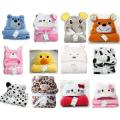 Soft Animal Hooded Baby Blanket All Design Available. 