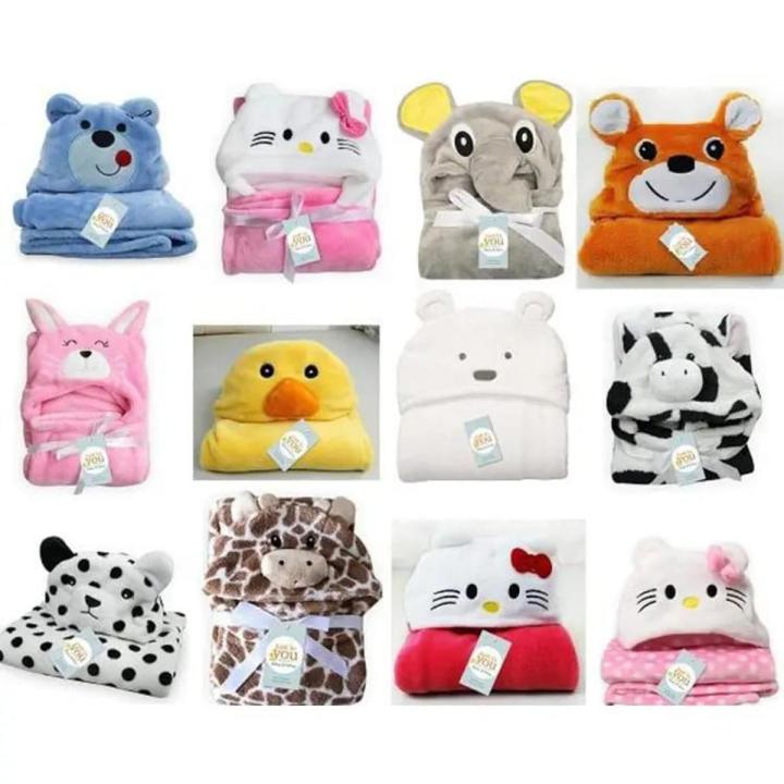 Soft Animal Hooded Baby Blanket All Design Available