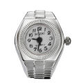Finger Ring Watch Shape Stretchy Unisex Pointer Round Dial Quartz Watch Ring for Cocktail Party. 