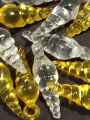 Beads for DIY Crafts. White, Yellow Spiral Tussle (Latkan) Acrylic Beads. Pack of 40gms Beads, For DIY Jewelry Making, Jewelry, And Dress Accessories.. 