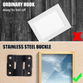 Stainless Steel Interlocking Clasp Buckle Picture Frame Pendant Furniture Connector Bed Buckle Hanging Piece Frame Accessories 1Pair. 