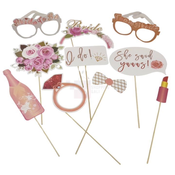 Bridal Shower Prop - She Said Yes Props - Pink And Peach Color - Pack Of 10 Props
