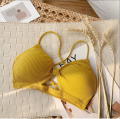 Teenage Girls Underwear Cross Hollow Small Suspenders Without Steel Ring Bra Threaded Elastic Wrap Bra. 