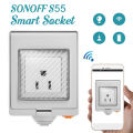 Conventional SONOFF S55 Waterproof WIFI Wireless Smart Plug Socket Outlet Home Timer Control US/DE/FR/US Type Switch For Alexa Google Outlet White. 