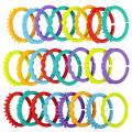 Baby Toys Rainbow Kids Teether Dolls Chain Clutch Ring Toy Links Holder for Hanging on Cirb Playpen Stroller 0-12 Months. 