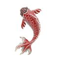 Red Enamel Fish Brooches for Women Large Carp Pins Animal Style Brooch Fashion Jewelry Coat Broch. 