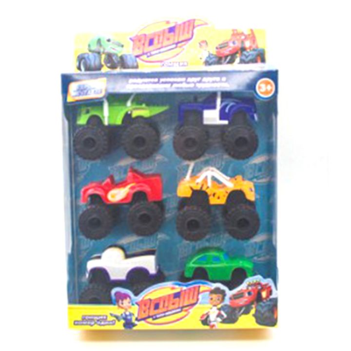 【Customer favorite】6PCS/Lot Monster Machines Russia Kid Toys Blaze miracle cars blaze - multicolor