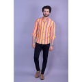 Funky Bold Yellow Striped Men's Casual Shirt. 
