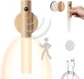 USB Rechargeable Wall Light Wood Indoors with Motion Detector Induction, Rechargeable Battery LED Wall Lamp Warm White Magnetic Bedside Lamp for Living Room Bedroom Staircase Hallway. 