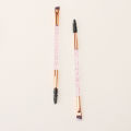 Double Ended Eyebrow Brush Spoolie Brush and Angled Brow Brush Eyelash Brush for Eye Makeup. 