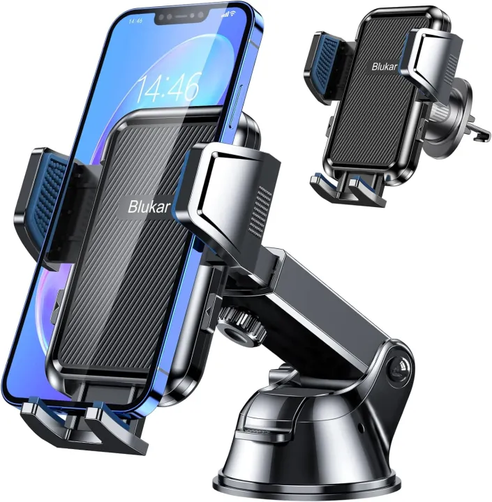 Blukar%20Car%20Phone%20Holder,%20Adjustable%20Car%20Phone%20Mount%20Cradle%20360%C2%B0%20Rotation%20-%204%20in%201%20Strong%20Suction%20Phone%20Holder%20for%20Car%20Dashboard,%20Windscreen,%20Air%20Vent%20-%20One%20Button%20Release%20for%204.0%20to%206.7%20inch%20Phones%20black%20-%20Image%203