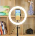 26cm Ring Light With Phone Holder & 3 Shades Of Colour For Videos Photography Studio & Lightining. 