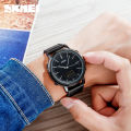 SKMEI Men's Fashion Digital Watch Analog Leather Multifunctional Waterproof Men's Watch 1652. 