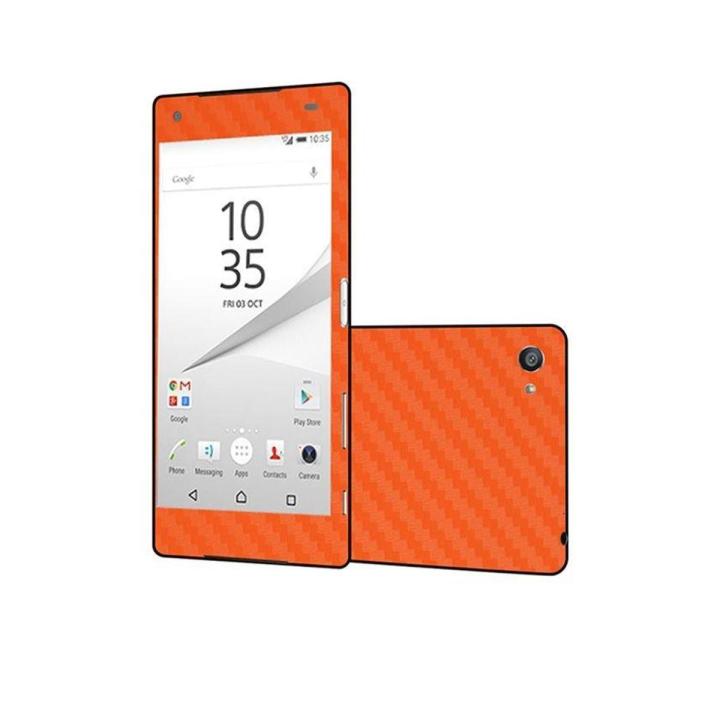Sony Xperia Z5 Compact Orange Carbon Fiber Texture Mobile Skin