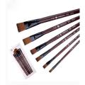BWS YINGHUA Art Artist Supplies 6 Brown Nylon Paint Brushes LW !. 