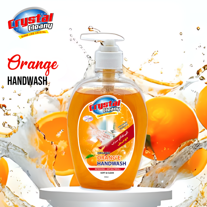 Orange Hand wash 500ML - Antibacterial Hand wash - Moisturizing Hand wash - Hand wash Liquid Orange - Orange Fragrance Hand wash - Orange Liquid Soap - Fruity Hand wash - Affordable Hand wash - Crystal Hand wash